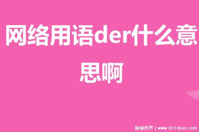 网络用语der是什么意思形容一个人特傻来源于东北方言